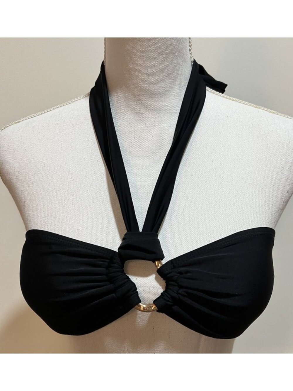 Bikini Top ~ Black ~  Size Medium ~ New Without Tags